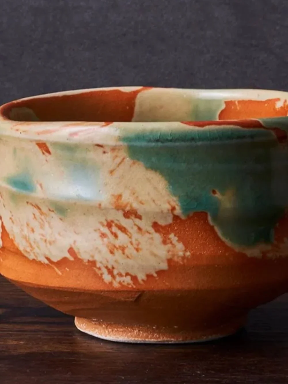 Mino ware matcha bowl tea cup deep sea design